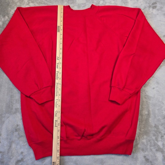 Vintage Hanes Sport Red Raglan Crewneck Sweatshirt Men XL Made in USA 90s Grunge - Picture 6 of 9